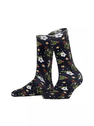 BURLINGTON | Calze FANCY CHRISTMAS 36-41 wine | dunkelblau